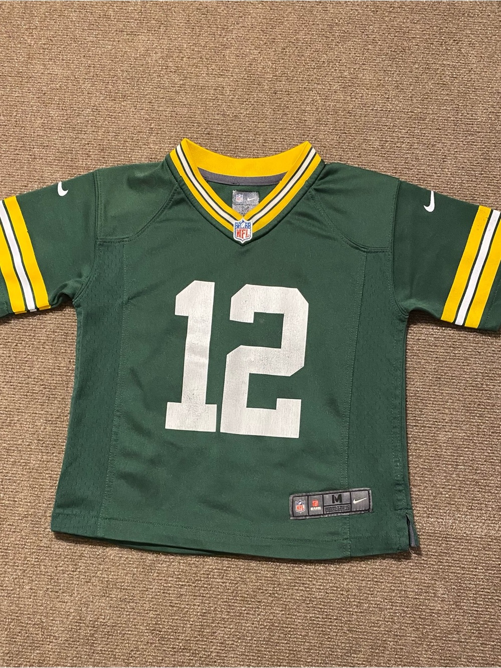 Nike Green Bay Packers Aaron Rodgers #12 Preschool Jersey Size M 5/6